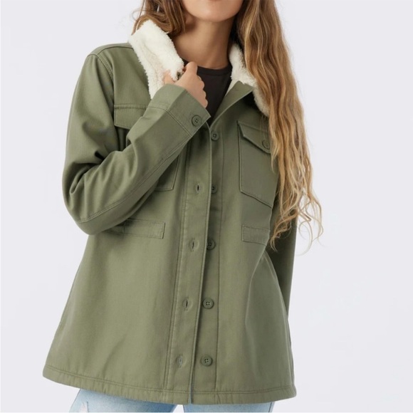 Hang Ten Women's Green Jacket with Faux Fur Collar small - Picture 3 of 12